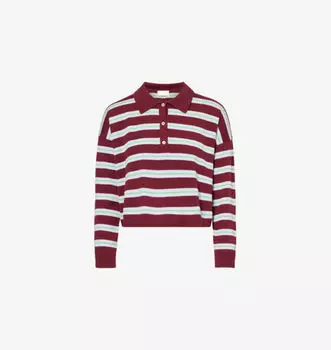 Футболка-Поло Luna из хлопка в полоску с длинными рукавами Lmnd, красный