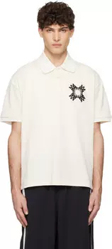 Футболка-поло MA Quad с вышивкой от белого цвета AMIRI