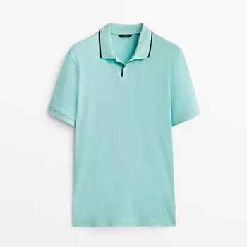 Футболка-поло Massimo Dutti, бирюзовый
