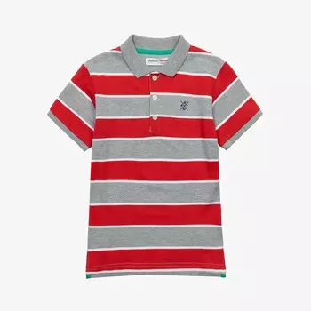 Футболка-поло Minoti, красный/серый/белый