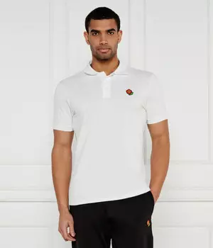 Футболка поло мужская Kenzo облегающего кроя с цветком, белый