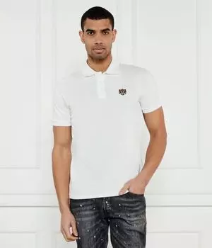 Футболка поло мужская Kenzo с вышитым тигром, белый
