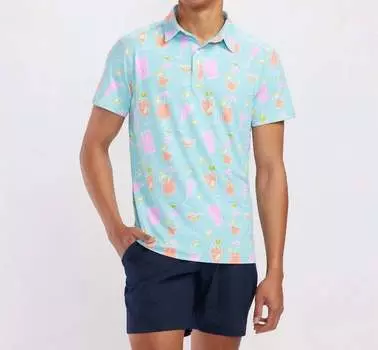 Футболка поло мужская Tipsy Elves, синий/мультиколор