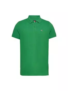 Футболка поло мужская Tommy Jeans хлопковая, зеленый