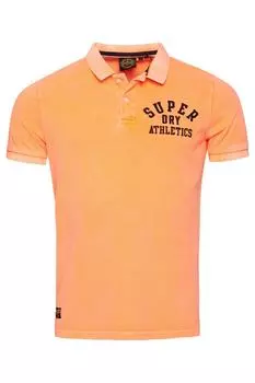 Футболка-поло – оранжевая – стандартного кроя SUPERDRY, оранжевый