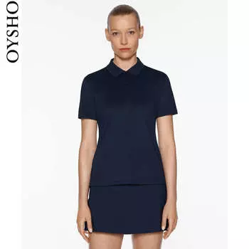 Футболка-поло Oysho, темно-синий