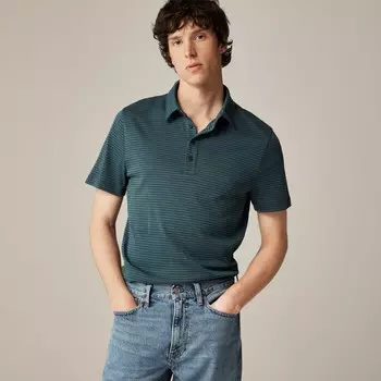 Футболка-Поло Performance с полосками Coolmax J.Crew, зеленый