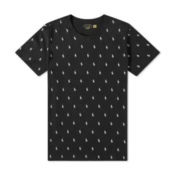 Футболка Polo Ralph Lauren All Over Pony Sleepwear, черный