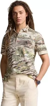 Футболка Polo Ralph Lauren Classic Fit Beach-Print Mesh Polo Shirt, цвет Playa De Havana