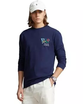 Футболка Polo Ralph Lauren Classic Fit Jazz-Print Jersey, темно-синий