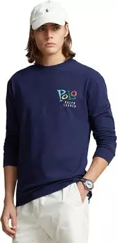 Футболка Polo Ralph Lauren Classic Fit Jazz-Print Jersey T-Shirt, темно-синий