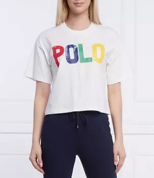 Футболка POLO RALPH LAUREN cropped fit, белый