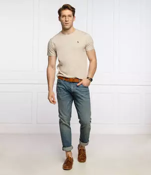 Футболка POLO RALPH LAUREN custom slim fit, бежевый
