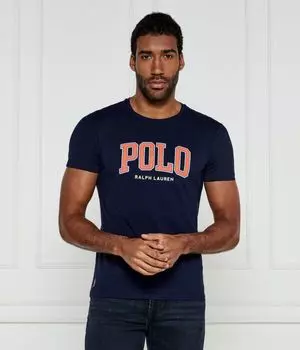 Футболка Polo Ralph Lauren Custom Slim Fit, синий / оранжевый