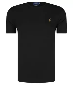 Футболка Polo Ralph Lauren Custom Slim Fit с короткими рукавами, черный