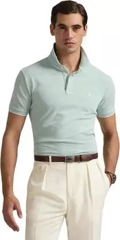Футболка Polo Ralph Lauren Custom Slim Fit Stretch Oxford Mesh Polo, цвет Celadon/White