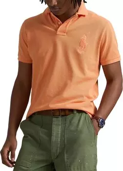 Футболка Polo Ralph Lauren Custom Slim Fit Big Pony Mesh Polo Shirt, цвет Classic Peach