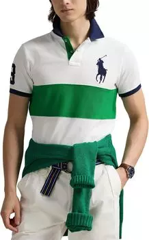 Футболка Polo Ralph Lauren Custom Slim Fit Stretch Oxford Mesh Polo, цвет Cruise Green Multi