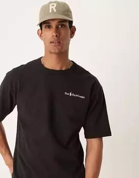 Футболка Polo Ralph Lauren icon script logo, свободного кроя, черного цвета