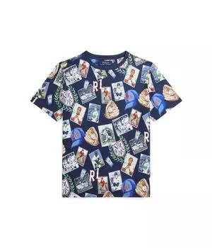 Футболка Polo Ralph Lauren Kids Baseball-Print Cotton Jersey Tee, цвет Baseball Cards Print