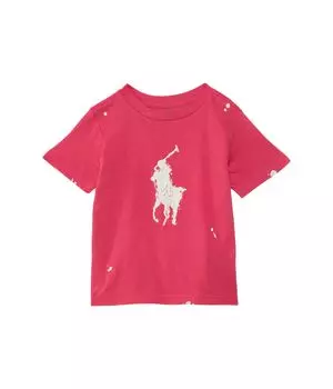 Футболка Polo Ralph Lauren Kids Big Pony Paint-Splatter-Print Cotton Tee, цвет Red Sky
