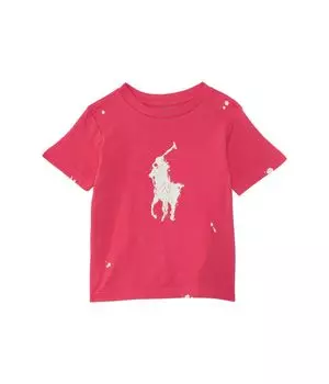Футболка Polo Ralph Lauren Kids Big Pony Paint-Splatter-Print Cotton Tee, цвет Red Sky