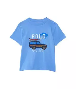 Футболка Polo Ralph Lauren Kids Car-Print Cotton Jersey Tee, цвет Harbor Island Blue