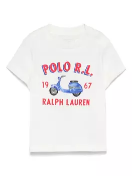 Футболка POLO RALPH LAUREN KIDS с принтом скутера, белый
