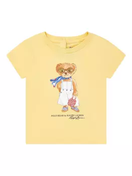 Футболка POLO RALPH LAUREN KIDS с рисунком медведя, желтый