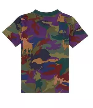 Футболка Polo Ralph Lauren Little Boys 2T-7 с короткими рукавами и камуфляжным принтом, зеленый