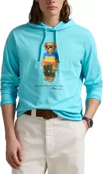 Футболка Polo Ralph Lauren Polo Bear Jersey Hooded T-Shirt, цвет Sp25 Turq Nova Beach Shp Bear