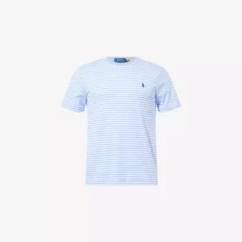 Футболка Polo Ralph Lauren полосатая хлопковая облегающего кроя, синий
