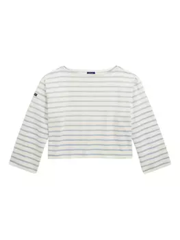 Футболка Polo Ralph Lauren полосатый топ с длинными рукавами, белый
