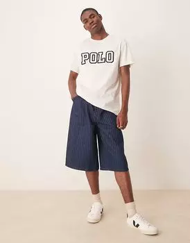 Футболка Polo Ralph Lauren с аппликацией логотипа, классическая свободная посадка, цвет кремовый