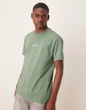 Футболка Polo Ralph Lauren с центральным логотипом, классический свободный крой светло-зеленого цвета