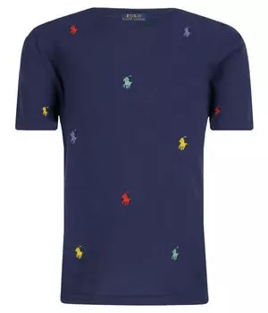 Футболка Polo Ralph Lauren с цветным логотипом, синий
