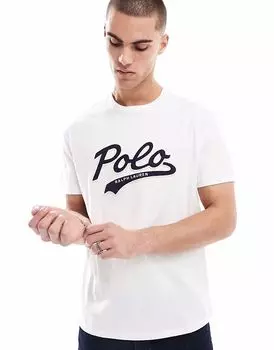 Футболка Polo Ralph Lauren с логотипом колледжа, белая