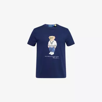 Футболка Polo Ralph Lauren с принтом медведя, синий