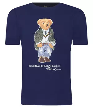 Футболка Polo Ralph Lauren с рисунком мишки, синий
