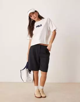 Футболка Polo Ralph Lauren свободного кроя с логотипом белого цвета