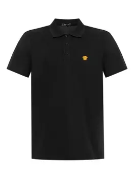 Футболка-поло с эмблемой Медузы Versace, черный