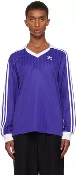 Футболка-поло с длинным рукавом Adicolor Pique Blue Adidas Originals