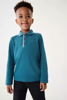 Футболка поло с длинными рукавами для мальчиков Paul Smith Junior, синий