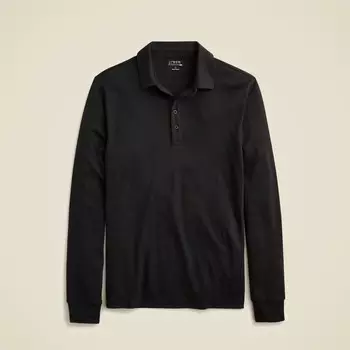 Футболка-Поло с длинными рукавами и технологией Coolmax J.Crew, черный