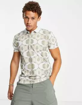 Футболка поло с геометрическим принтом ASOS DESIGN