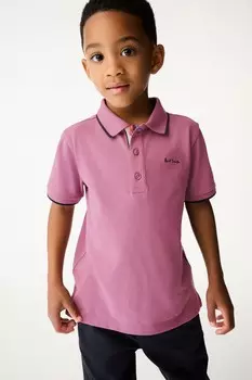 Футболка поло с коротким рукавом для мальчиков из 100% хлопка Paul Smith Junior, фиолетовый