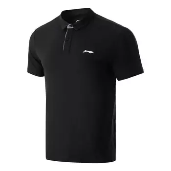 Футболка поло с логотипом быстросохнущая рубашка поло Li-Ning, черный