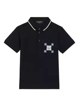 Футболка-поло с логотипом Dolce & Gabbana Kids, синий