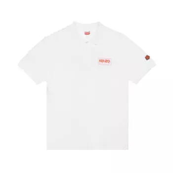 Футболка-поло с логотипом Letter, мужская, белая Kenzo, белый