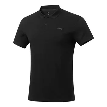 Футболка поло с логотипом тренировочная рубашка поло Li-Ning, черный